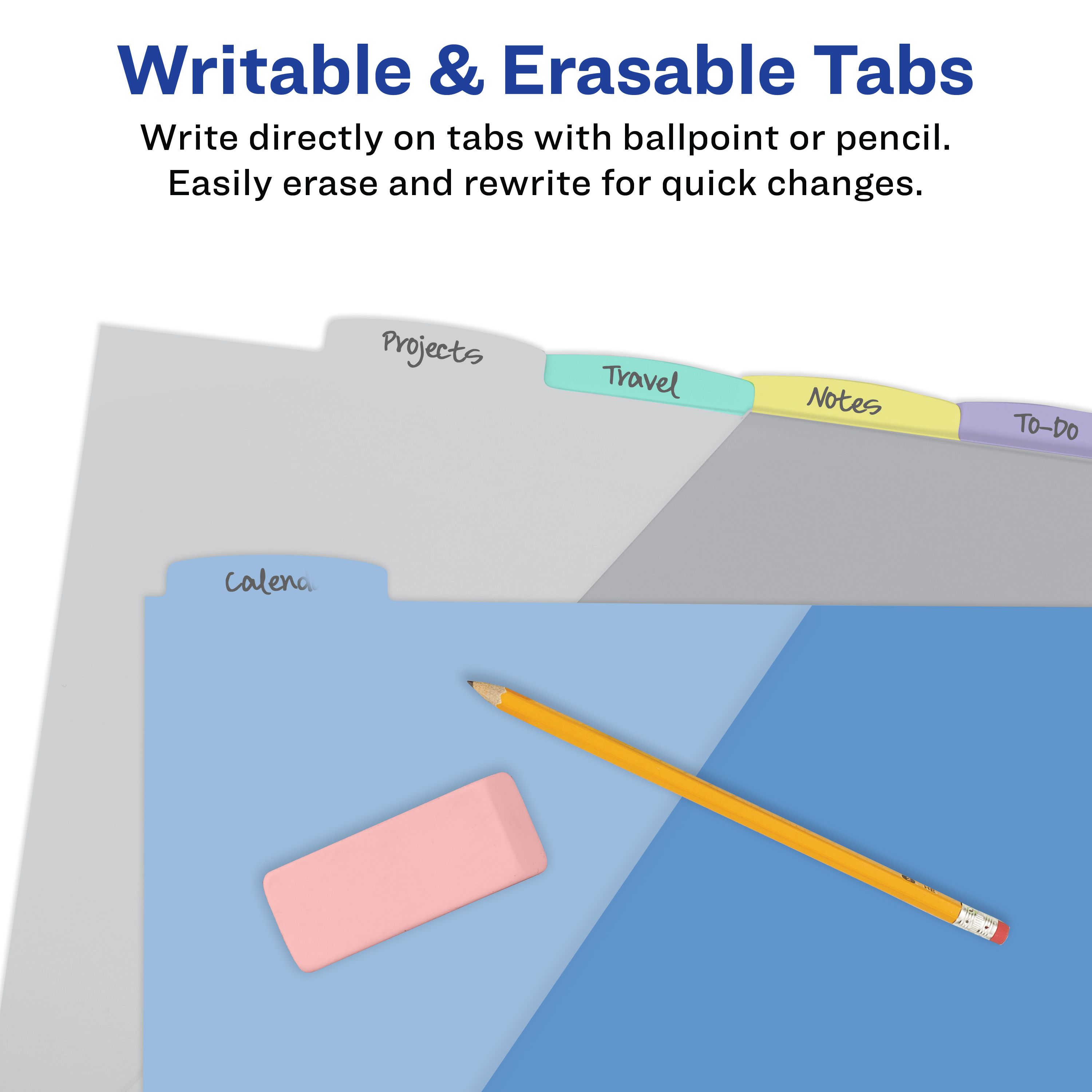 Avery Write & Erase Durable Plastic Dividers with Pockets